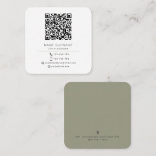 Carte De Visite Carré Moderne minimaliste simple code QR Carré personnel