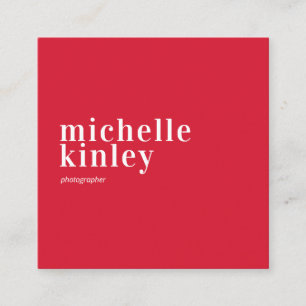 Carte De Visite Carré Moderne minimaliste simple code QR personnel rouge