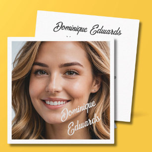 Carte De Visite Carré Moderne minimaliste simple photo médias sociaux