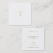 Carte De Visite Carré Moderne Modèle chic or Monogramme tendance luxe (Devant / Derrière)