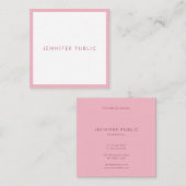 Carte De Visite Carré Moderne Modèle simple rose pâle Chic professionnel (Devant / Derrière)