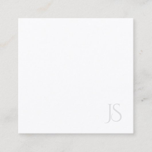 Carte De Visite Carré Moderne Monogrammé Élégant Modèle simple (Devant)