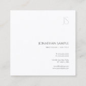 Carte De Visite Carré Moderne Monogrammé Élégant Modèle simple (Dos)