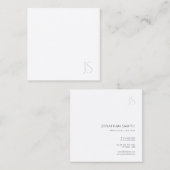 Carte De Visite Carré Moderne Monogrammé Élégant Modèle simple (Devant / Derrière)