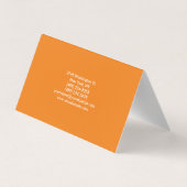 Carte De Visite Carré moderne Monogramme tendance orange rouge (Dos)