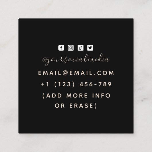 Carte De Visite Carré Moderne Mystique Troisième oeil Magie Tatouage Art (Dos)