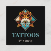 Carte De Visite Carré Moderne Mystique Troisième oeil Magie Tatouage Art (Devant)