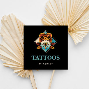 Carte De Visite Carré Moderne Mystique Troisième oeil Magie Tatouage Art