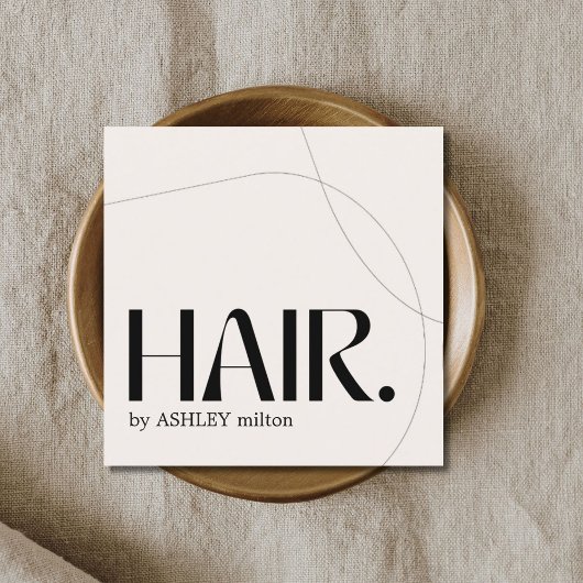 Carte De Visite Carré Moderne Pale Pastel Beige Abstrait Salon des Cheve