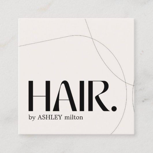 Carte De Visite Carré Moderne Pale Pastel Beige Abstrait Salon des Cheve (Devant)