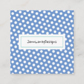 Carte De Visite Carré Moderne Pastel Blue White Pois Chic (Devant)