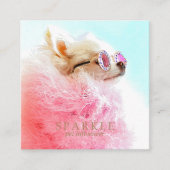 Carte De Visite Carré Moderne personnalisable double photo scannable QR (Devant)