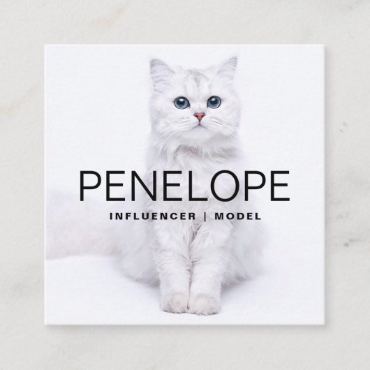 Carte De Visite Carré Moderne Personnalisé Deux Photo Scannable Code QR (Devant)