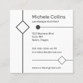 Carte de visite Carré moderne pour élégance profes (Dos)