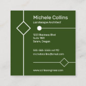 Carte de visite Carré moderne pour élégance profes (Dos)