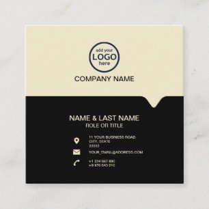 Carte De Visite Carré Moderne Professionnel 2 couleurs ajoutez votre log