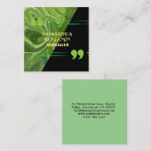 Carte De Visite Carré Moderne professionnel classique vert noir élégant (Devant / Derrière)
