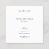 Carte De Visite Carré Moderne Professionnel Design Simple Luxe Chic (Dos)