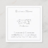 Carte De Visite Carré Moderne professionnel élégant Modèle tendance (Dos)