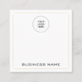 Carte De Visite Carré Moderne Professionnel Élégant Simple Modèle Or (Devant)