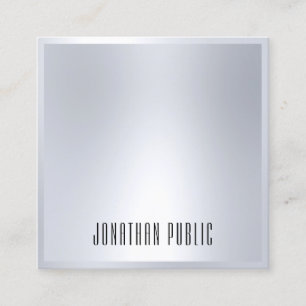 Carte De Visite Carré Moderne professionnel Faux Argent Élégant Modèle