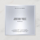 Carte De Visite Carré Moderne professionnel Faux Argent Élégant Modèle (Dos)