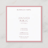 Carte De Visite Carré Moderne Professionnel Simple Design Modèle (Dos)