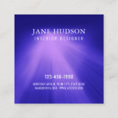 Carte De Visite Carré Moderne propre Design élégant rose clair sur bleu (Dos)