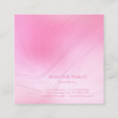 Carte De Visite Carré Moderne rose blanc Modèle élégant professionnel (Dos)