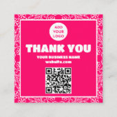 Carte De Visite Carré Moderne rose floral code QR Commandez merci (Devant)