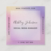 Carte De Visite Carré Moderne rose violet dégradé Médias sociaux Code QR (Devant)