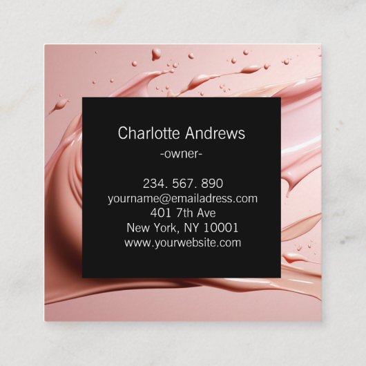 Carte De Visite Carré Moderne, salon, maquillage, photo de beauté (Dos)