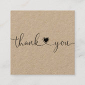 Carte De Visite Carré moderne script coeur merci pour votre commande (Devant)