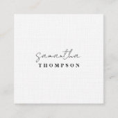 Carte De Visite Carré Moderne Simple Classique Blanc (Devant)