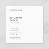 Carte De Visite Carré Moderne Simple Design Modèle Élégant Professionnel (Dos)