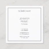 Carte De Visite Carré Moderne simple élégant Modèle professionnel (Dos)