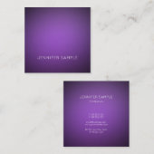 Carte De Visite Carré Moderne simple élégant violet Modèle luxueux (Devant / Derrière)