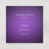 Carte De Visite Carré Moderne simple élégant violet Modèle luxueux (Dos)