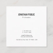 Carte De Visite Carré Moderne Simple Modèle Professionnel Élégant Luxe (Dos)