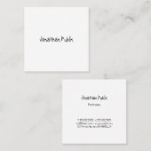 Carte De Visite Carré Moderne Simple Modèle Script à main professionnel (Devant / Derrière)