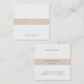 Carte De Visite Carré Moderne Simple Professionnel Élégant Monogramme (Devant / Derrière)