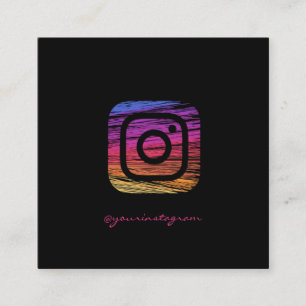Carte De Visite Carré Moderne Simple Professionnel, Instagram Social Med