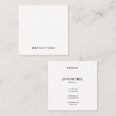 Carte De Visite Carré Moderne Simple Professionnel Modèle élégant (Devant / Derrière)