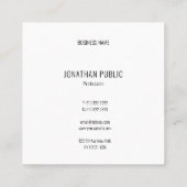 Carte De Visite Carré Moderne Simple Professionnel Modèle élégant (Dos)