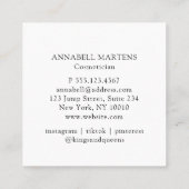 Carte De Visite Carré Moderne, simple, professionnel, salon, beige (Dos)