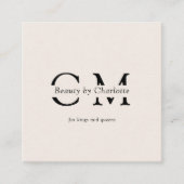 Carte De Visite Carré Moderne, simple, professionnel, salon, beige (Devant)