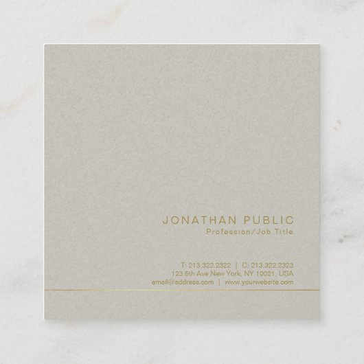 Carte De Visite Carré Moderne tendance élégante perle verte finition lux (Dos)