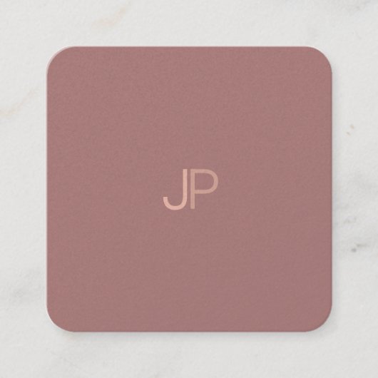 Carte De Visite Carré Moderne tendance Elite Design Monogram Modèle Luxe (Devant)