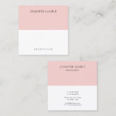 Carte De Visite Carré Moderne tendance rose pâle rose simple Modèle élég (Devant / Derrière)