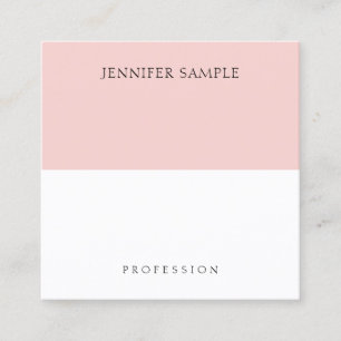Carte De Visite Carré Moderne tendance rose pâle rose simple Modèle élég